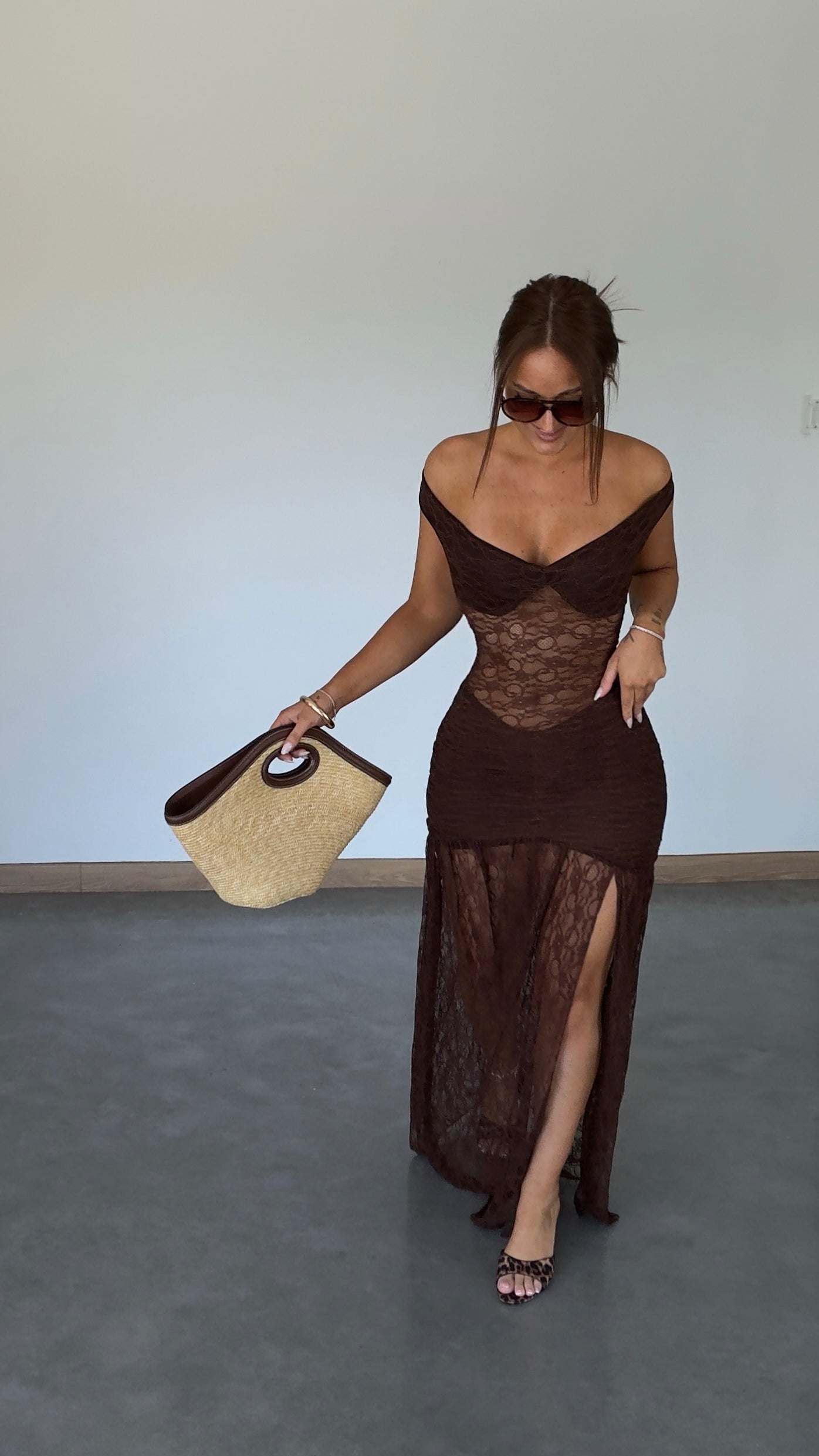 Robe Dentelle Moulante Chocolat