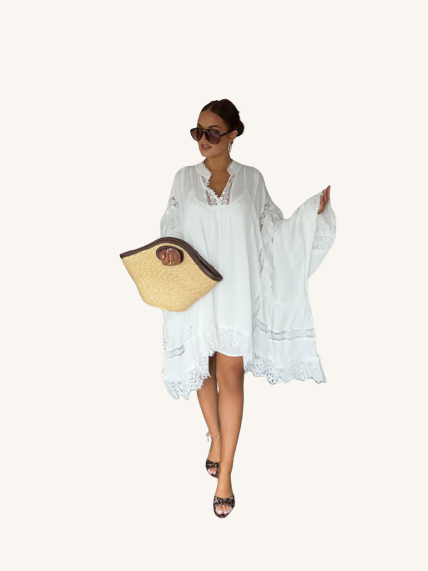 Robe Bohème Dentelle Blanche