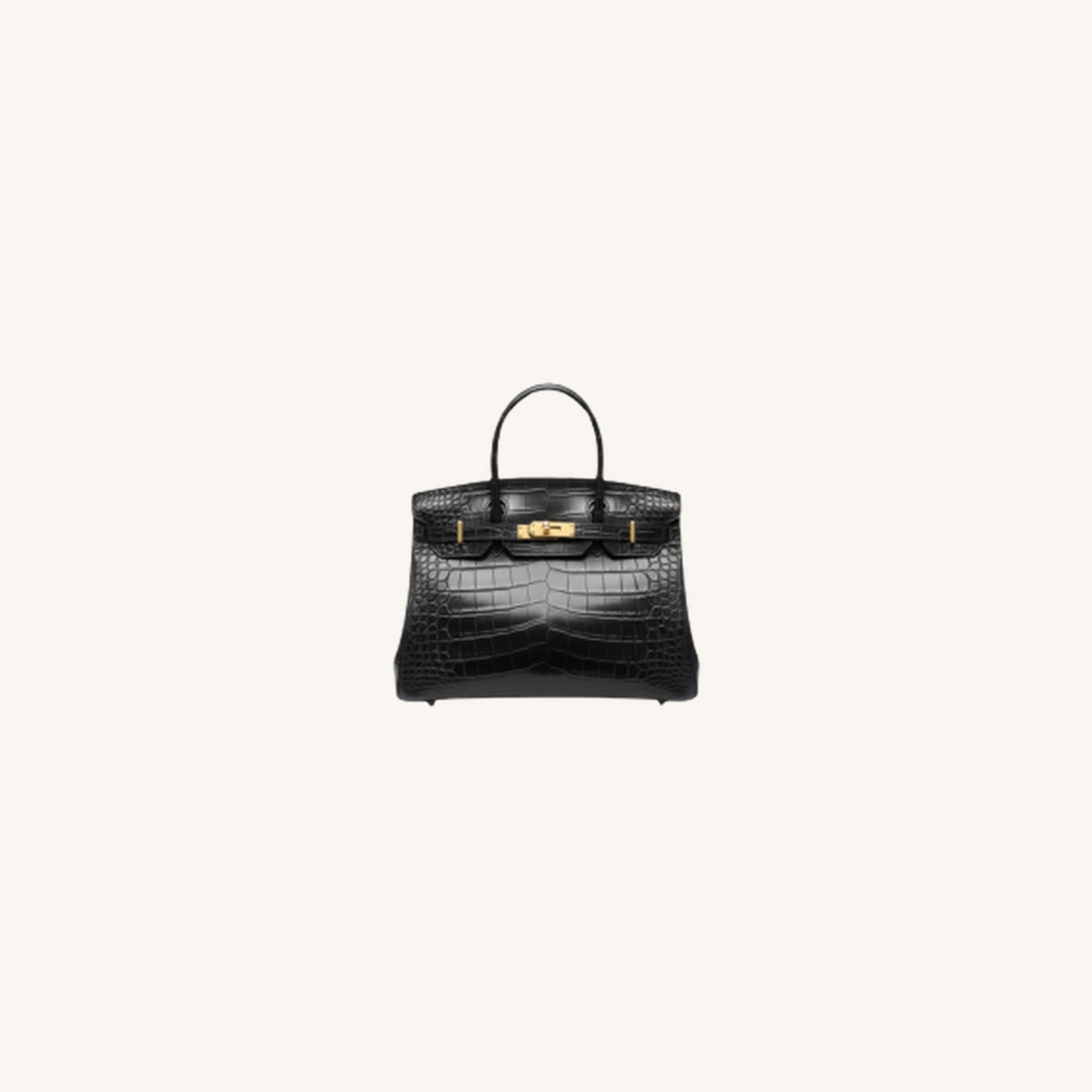 Sac en Cuir Croco Noir Grand Format